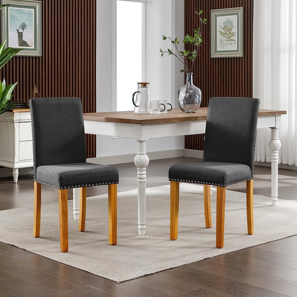 Mixoy Dining Chair Upholstered Dining Chairs with Nailed Trim Backrest Suitable for Dining Table  Kitchen Chair for Home