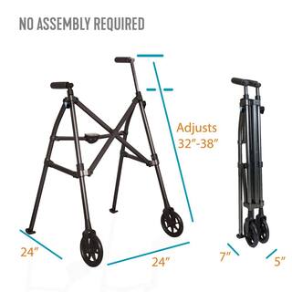 Able Life Space Saver 2-Wheel Lightweight Folding Walker in Matte Black 4200-MB