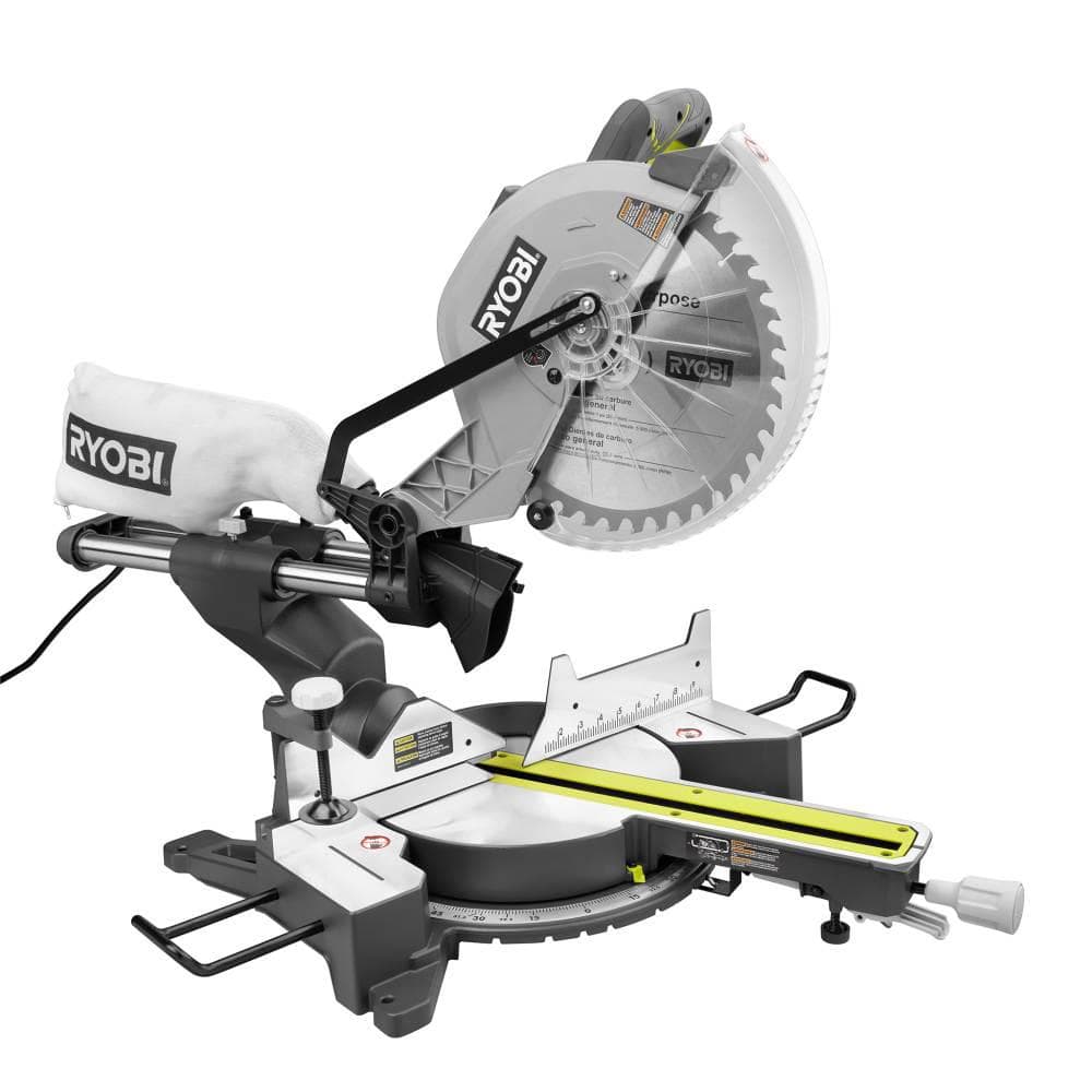 RYOBI 15 Amp 12 in. Corded Sliding Compound Miter Saw with LED Cutline Indicator TSS121