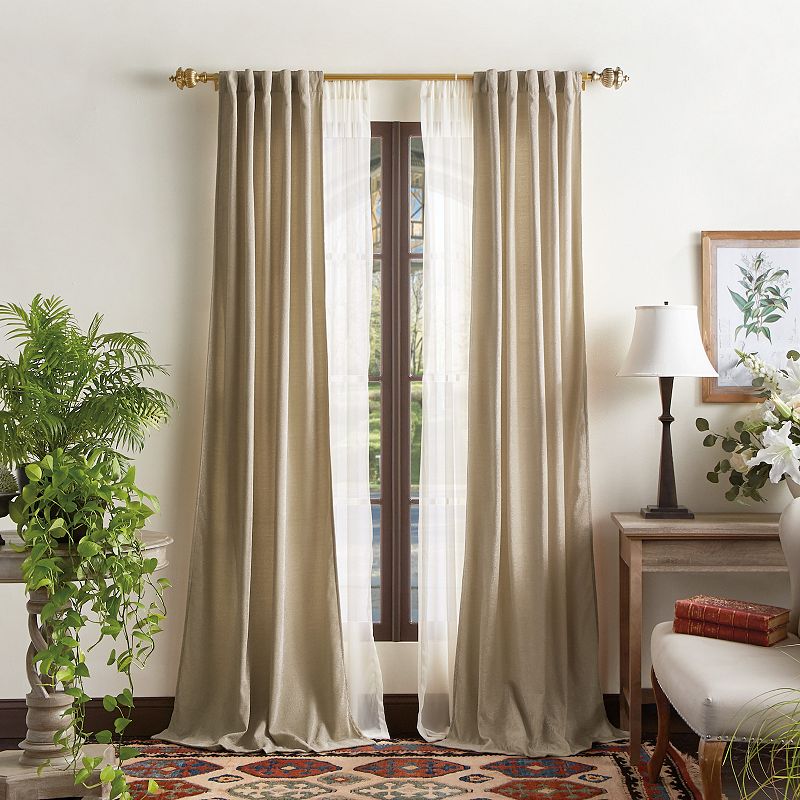 Martha Stewart Naples Chenille Backtab 2 Window Curtain Panels