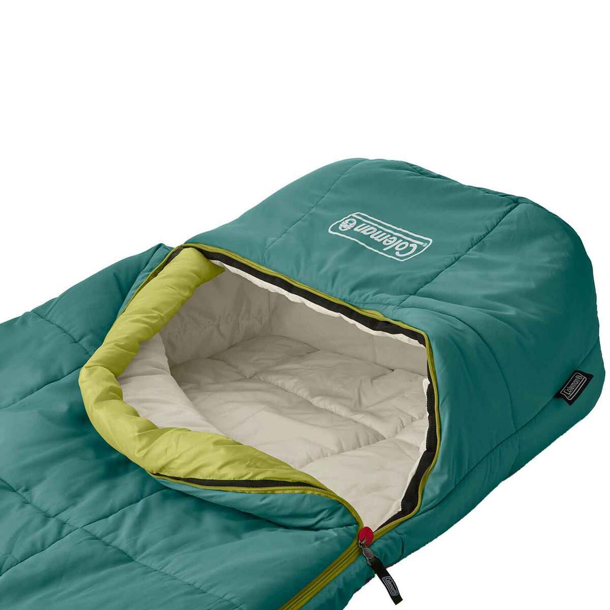 Coleman Big Bay Big  Tall 40 Degree Long Semi Rectangular Sleeping Bag  Green