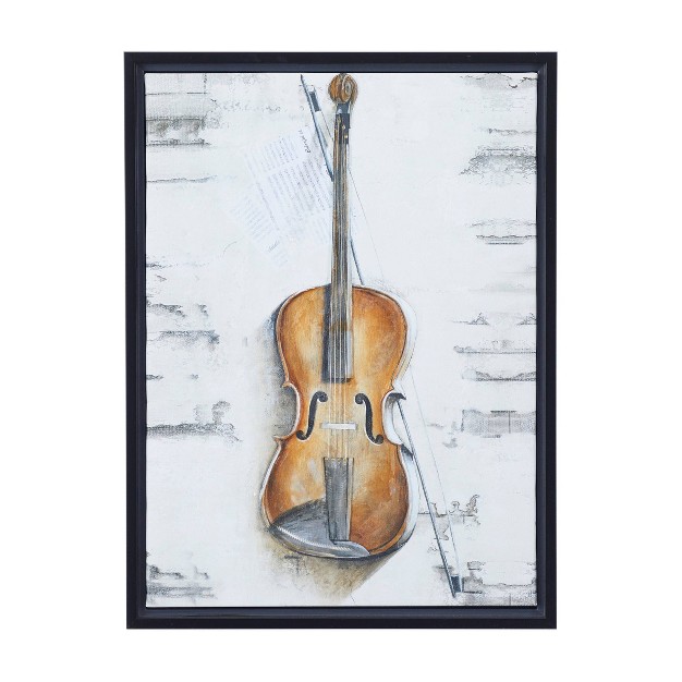 Traditional Polystone Violin Framed Wall Art Dark Brown Olivia amp May