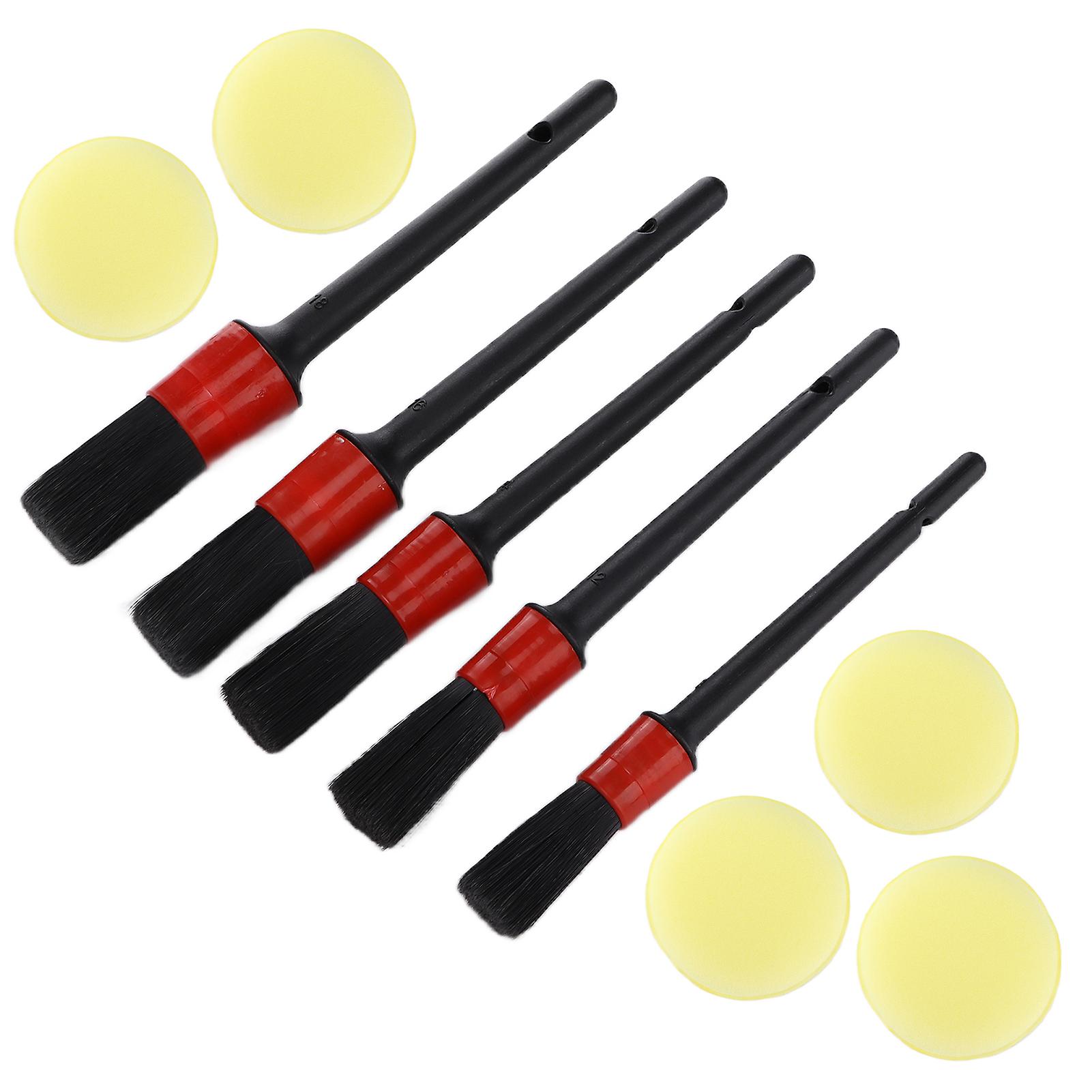 10pcs Car Detailing Brush Kit With Polishing Sponge For Washing Waxing Cleaning Dust Removal