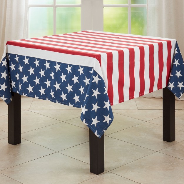 Saro Lifestyle Tablecloth With American Flag Print