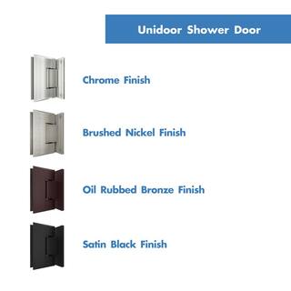 DreamLine Unidoor 46 to 47 in. x 72 in. Frameless Hinged Shower Door in Satin Black SHDR-20467210S-09