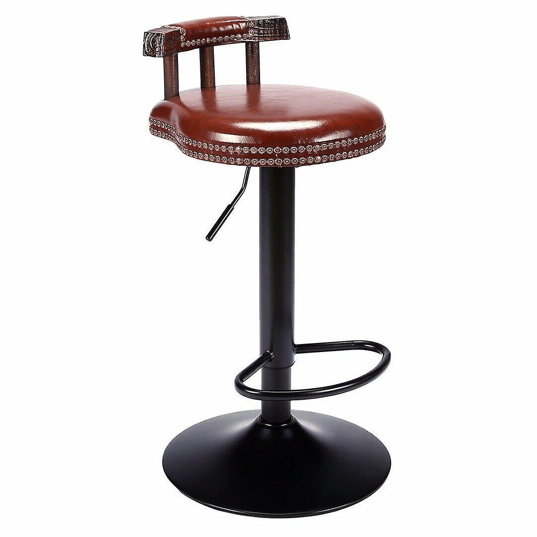 Industrial Vintage Rustic Retro Swivel Counter Bar Stool Cafe Chair Backrest Uk