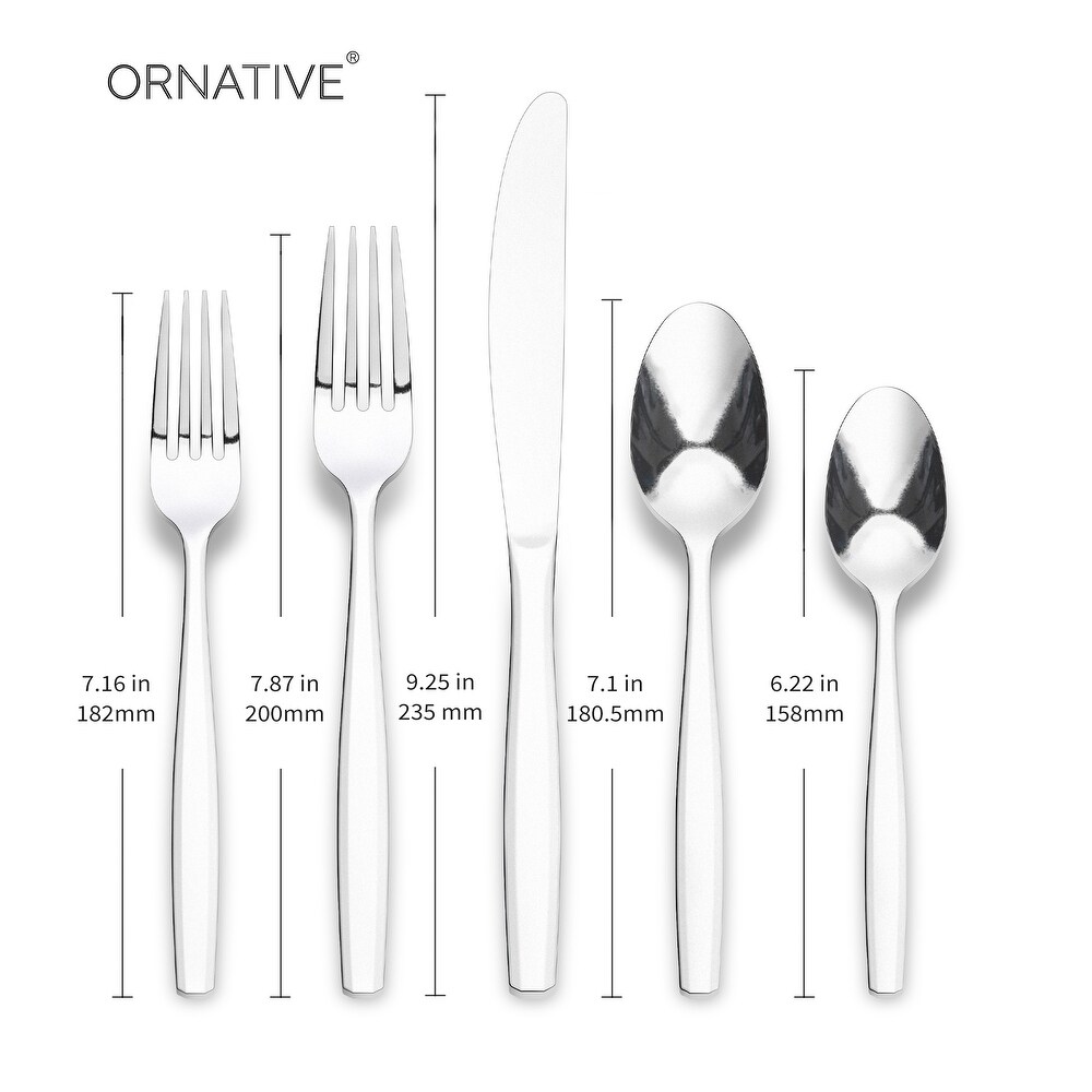 Ornative AMIAS 18/0 Stainless Steel 20 Pieces Flatware Set   10.63\