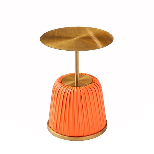 Gold Top with Metal Covered PU Side Table