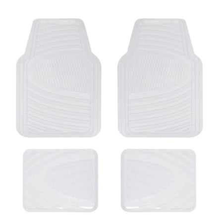 Autocraft Floor Mat Set， Vinyl， Heavy-Duty， Clear， 4 Piece