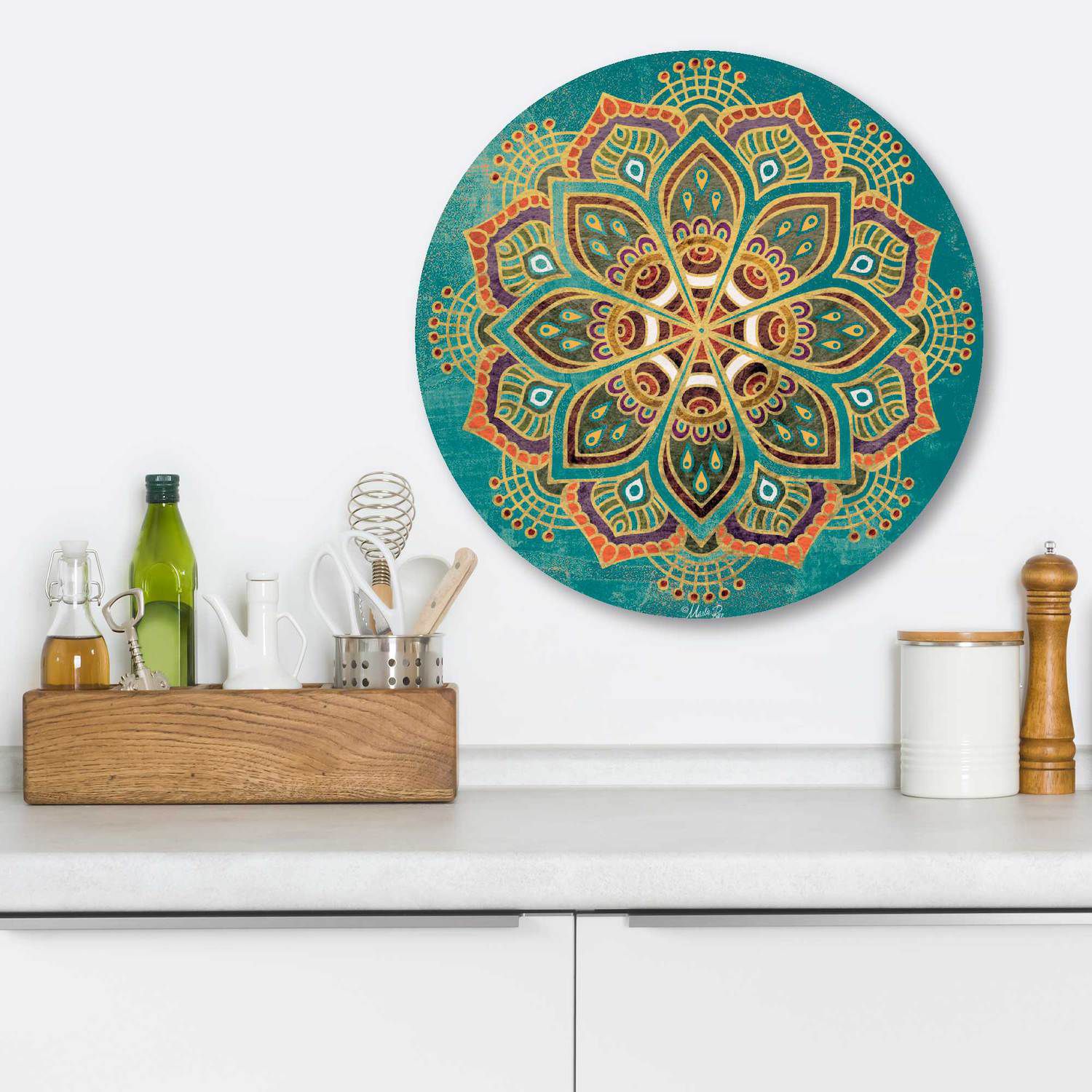 Courtside Market Boho Medallion I Circular Board Wall Art