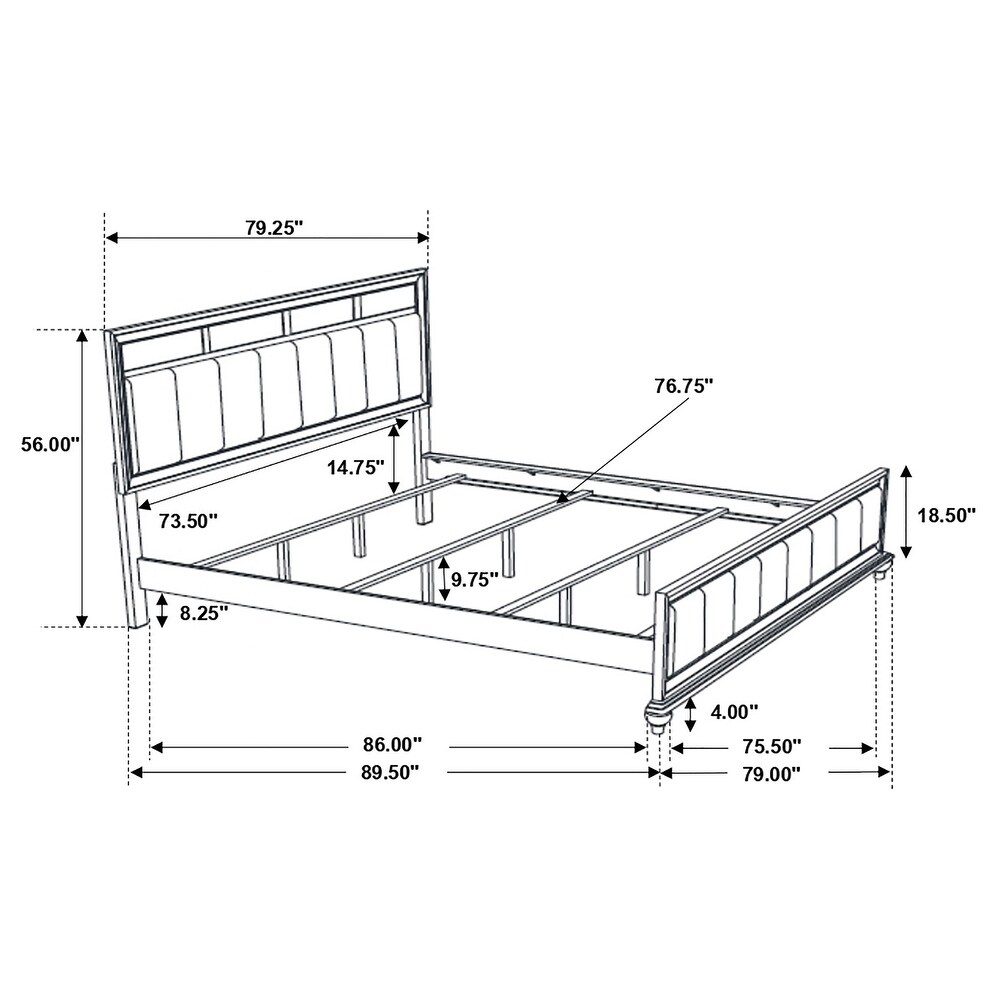 Coaster Furniture Barzini Upholstered Bed Black And White