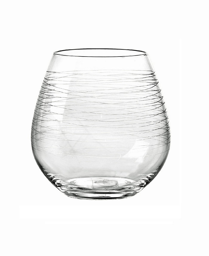 Qualia Glass Graffiti Stemless Wine Glasses Set Of 4