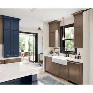 American Woodmark Brookland 14 916-in. W x 14 12-in. D x 34-in. H Cabinet Door Sample in Painted Navy 97604