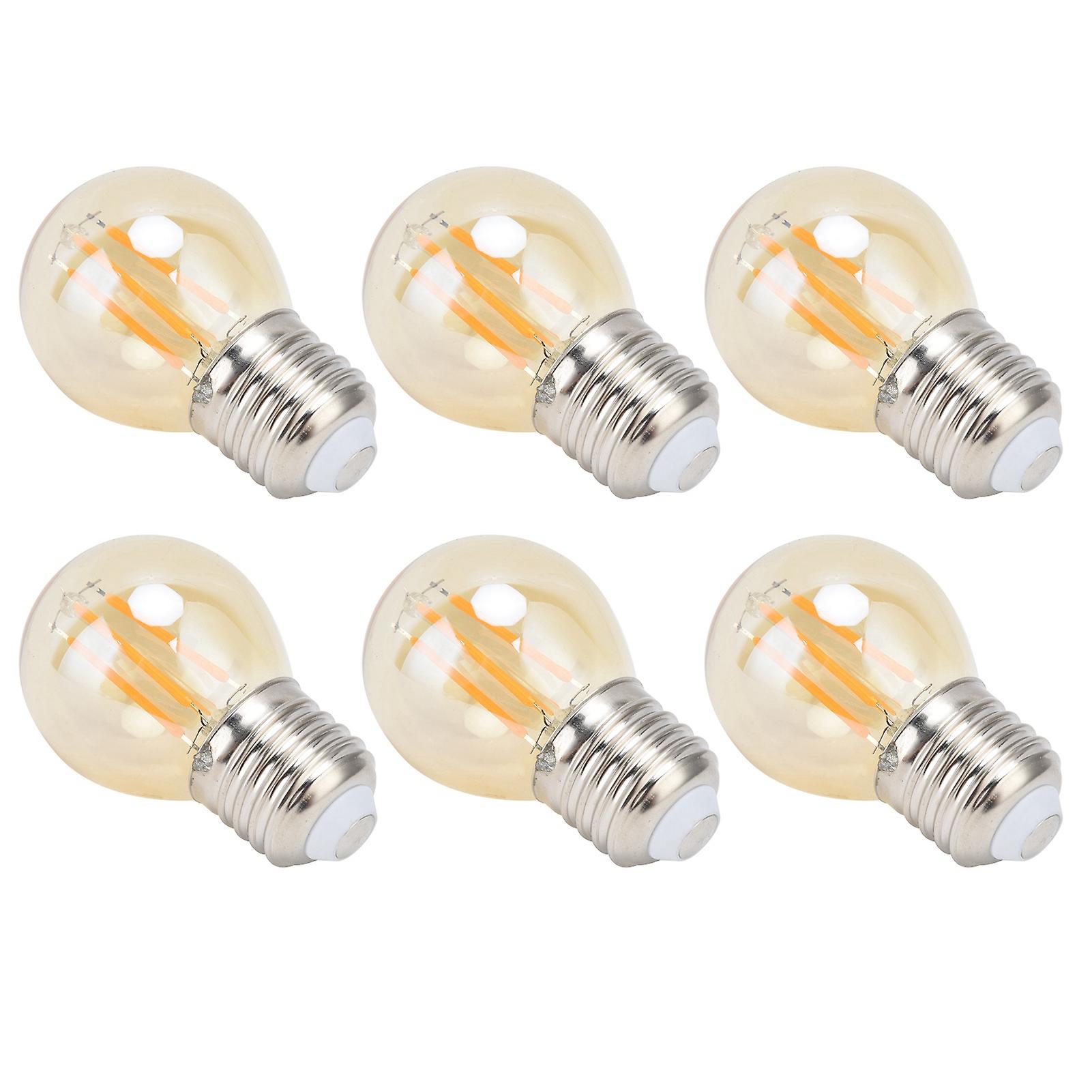 6pcs Vintage Led Light Bulb Gold Glass Dimmable G45 E27 4w ment Bulbs Warm Light 360lm