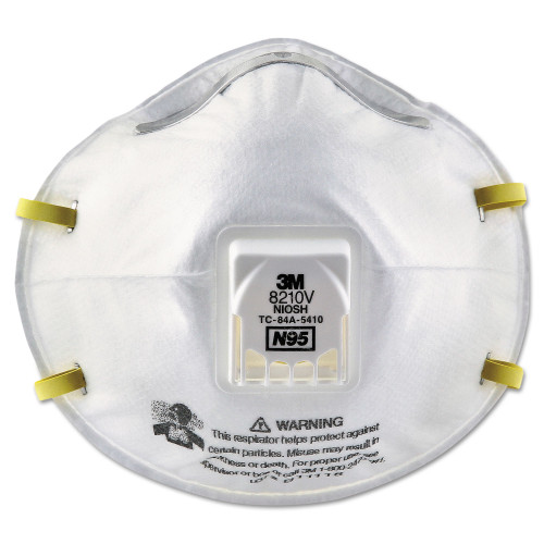 3M Particulate Respirator 8210V， N95， Cool Flow Valve， Standard Size， 10/Box