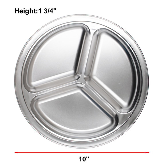 Aspire 3 Pack Stainless Steel Round Dinner Plate D...