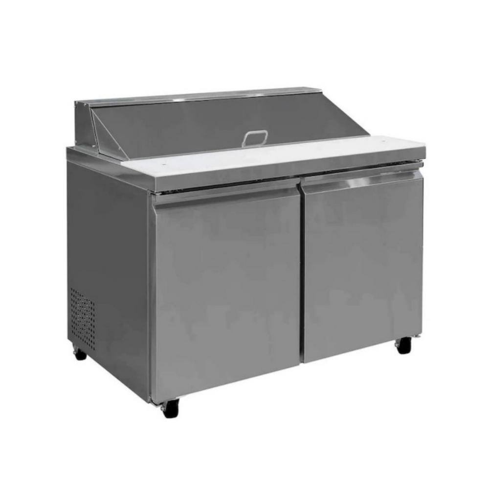 Cooler Depot 60 in. W 15 cu. ft. 2-Door Mega Top Prep Table Commercial Refrigerator in Stainless Steel dxxxsp60m