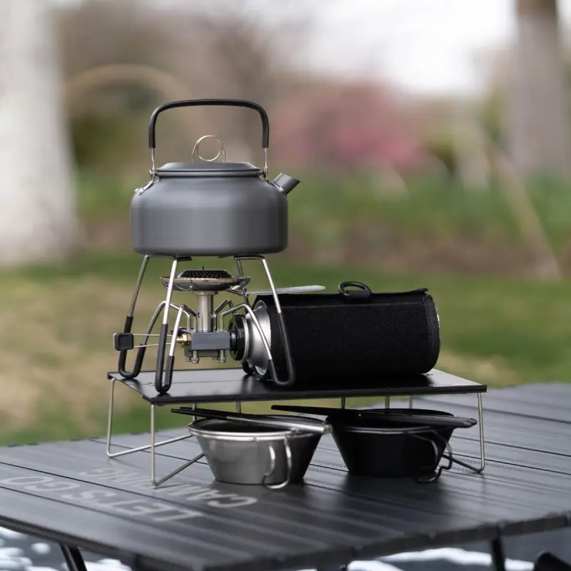 OEM Estufa De Campingkocher 370g Ultralight With Piezo Lgnite Folding Propane Mini Outdoor Burner Portable Gas Camping Stove