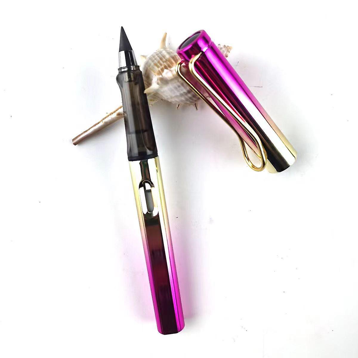 Pen， Gradient Metal Pen  With Gradient Pen With Ink Sac For Boy And Girl Students Stationary Supplies