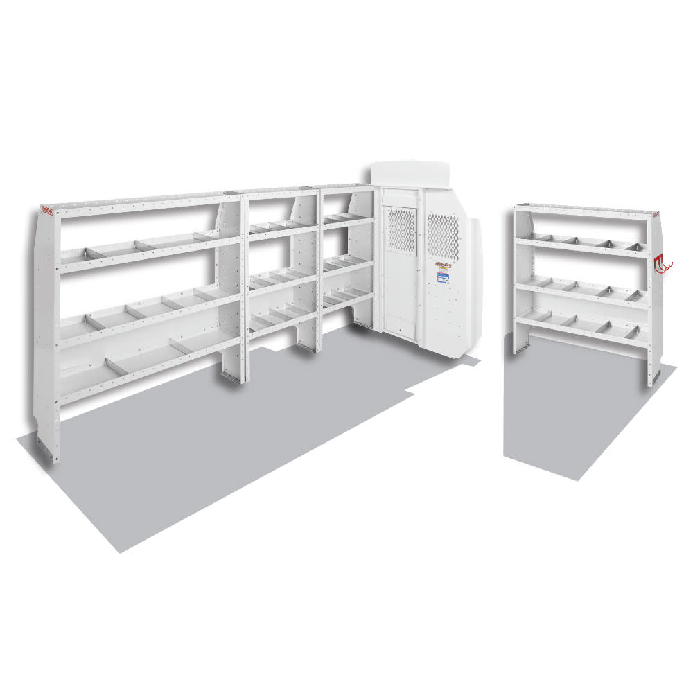 Commercial Shelving Package for High Roof， 148 Inch Extended Inch Wheel Base Ford Transit Vans