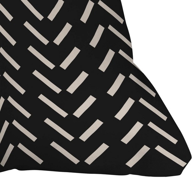 Nick Quintero Herringbone Throw Pillow Black white Deny Designs