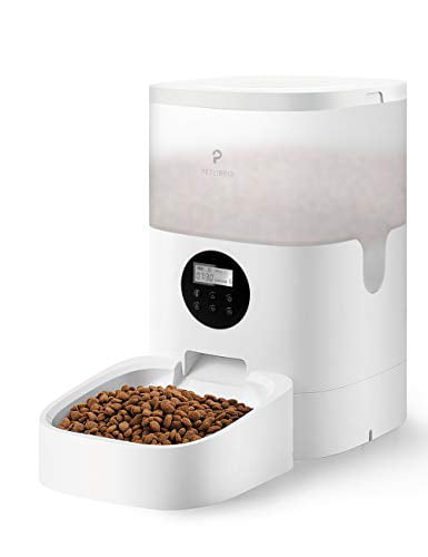 PETLIBRO Automatic Cat Feeder， Timed Cat Feeder with Desiccant Bag for Dry Food， Programmable Portion Control 1-4 Meals per Day and 10s Voice Recorder for Small / Medium Pets (4L)