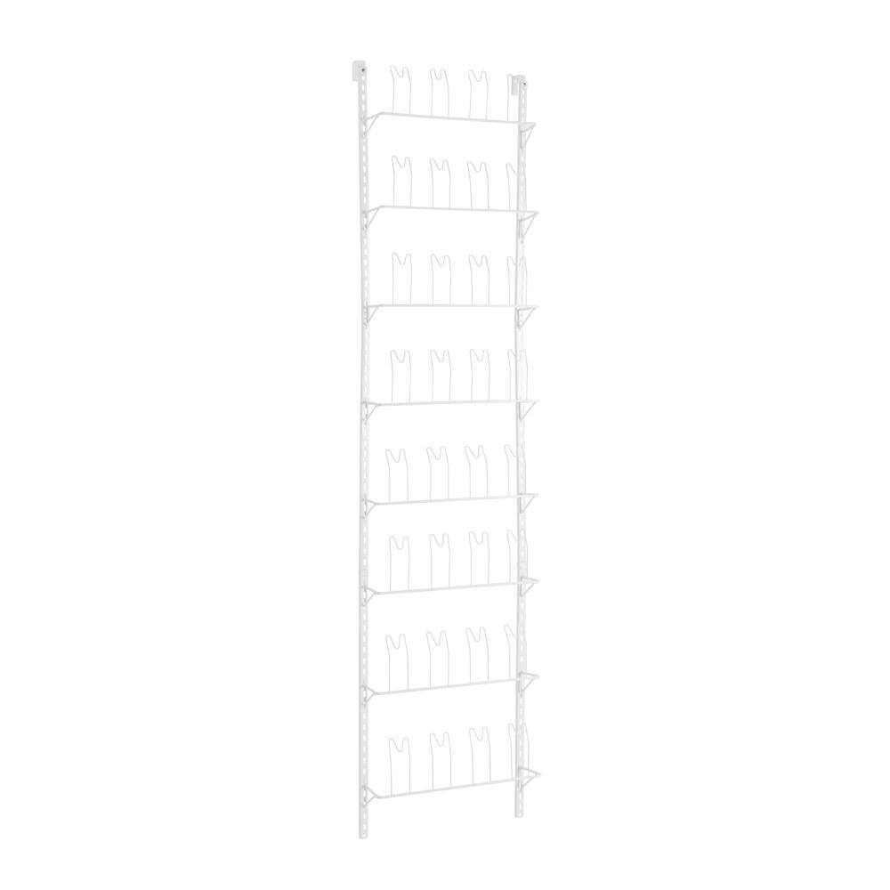 Everbilt 77.50 in. H 16-Pair White Steel Hanging Shoe Organizer 90307