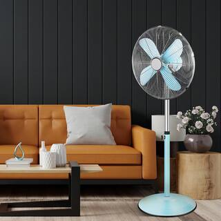 dubbin Premium Metal Green Stand Fan with Adjustable Height 3 Speed Settings and Low Noise Operation FXFAN-7022