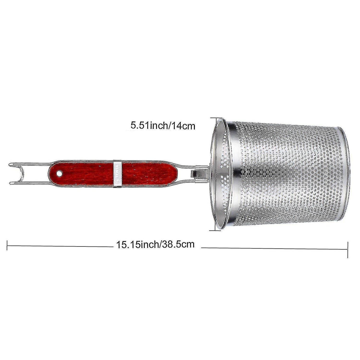 Stainless Steel Wire Strainer， Bamboo Handle (skimmer， Pasta Strainer)