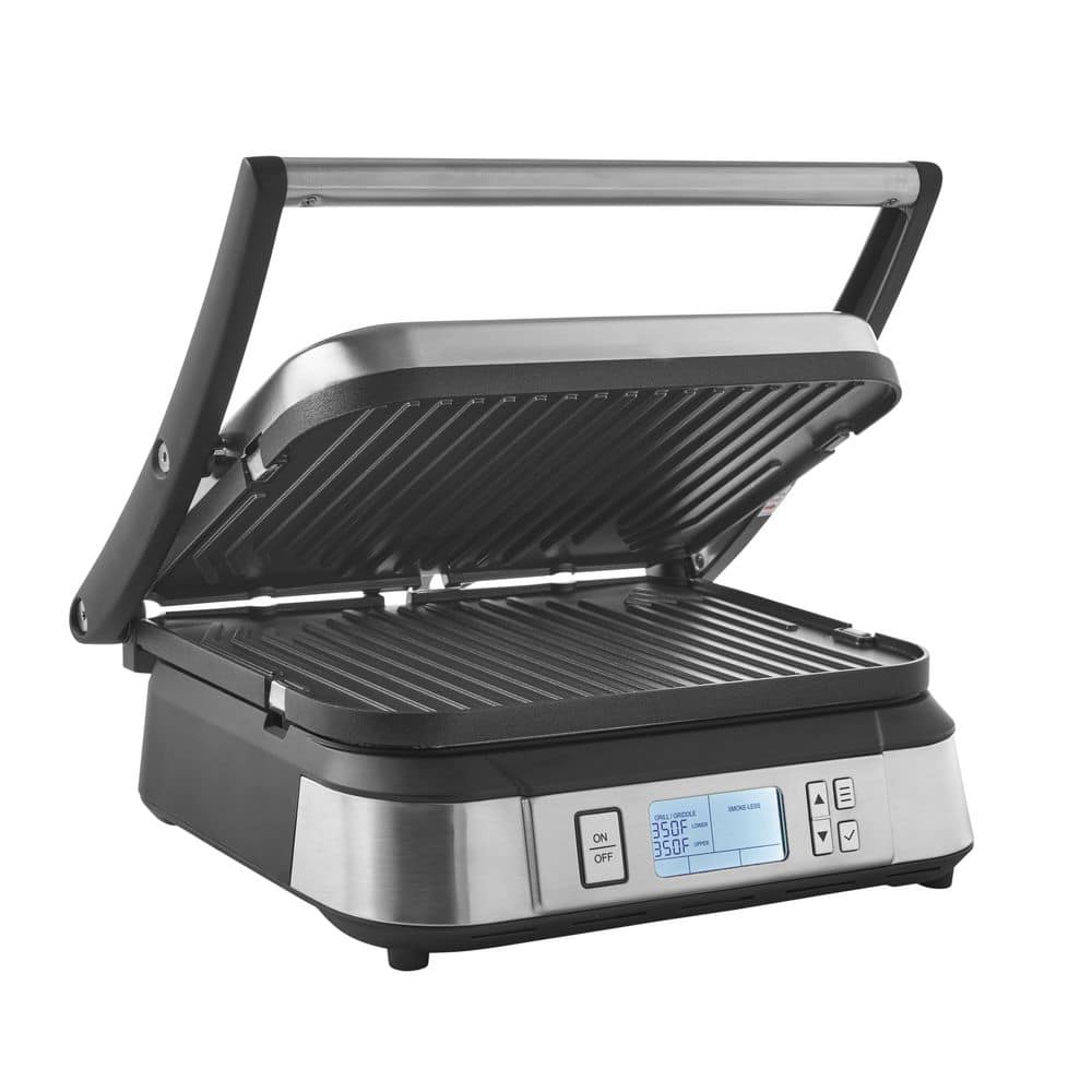 Cuisinart Contact Gray Stainless Griddler with Smoke-Less Mode GR-6S