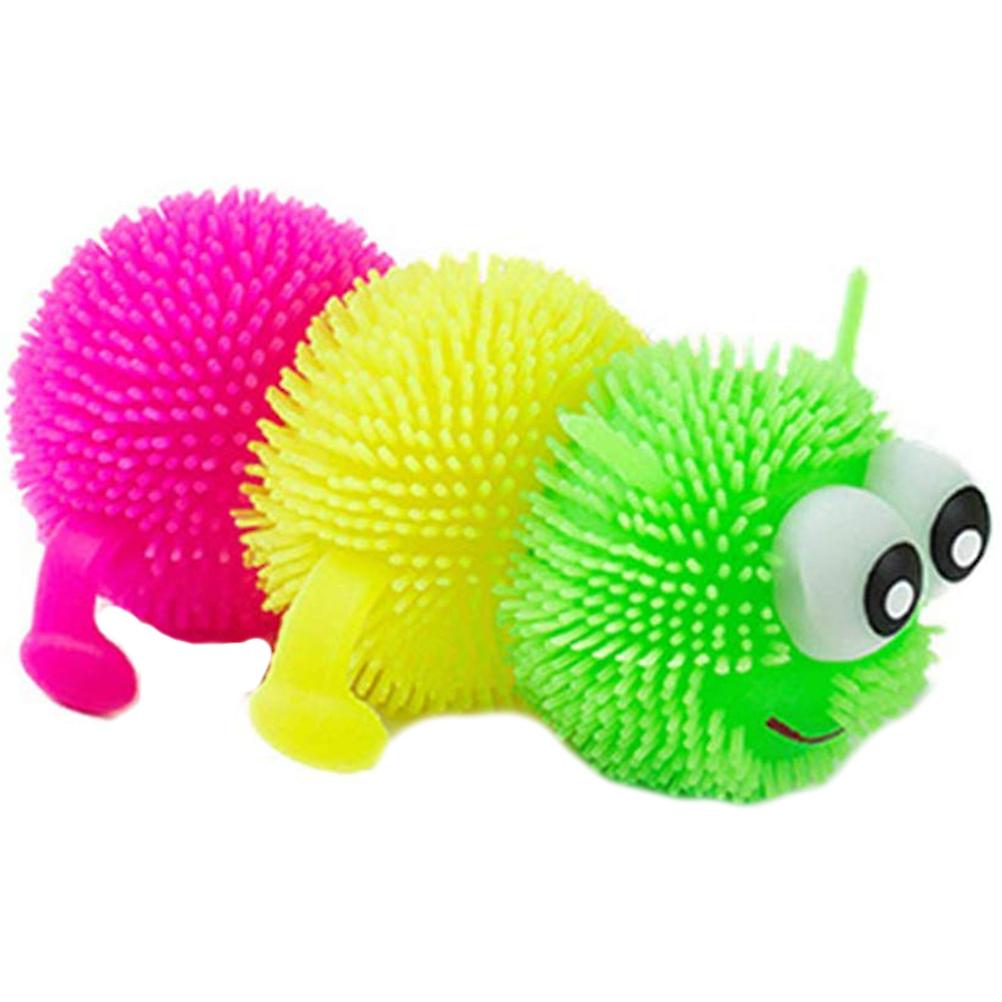 Glowing Puffer Toy Soft Caterpillar Toy Anti Stress Hair Caterpillar Toy for Kids