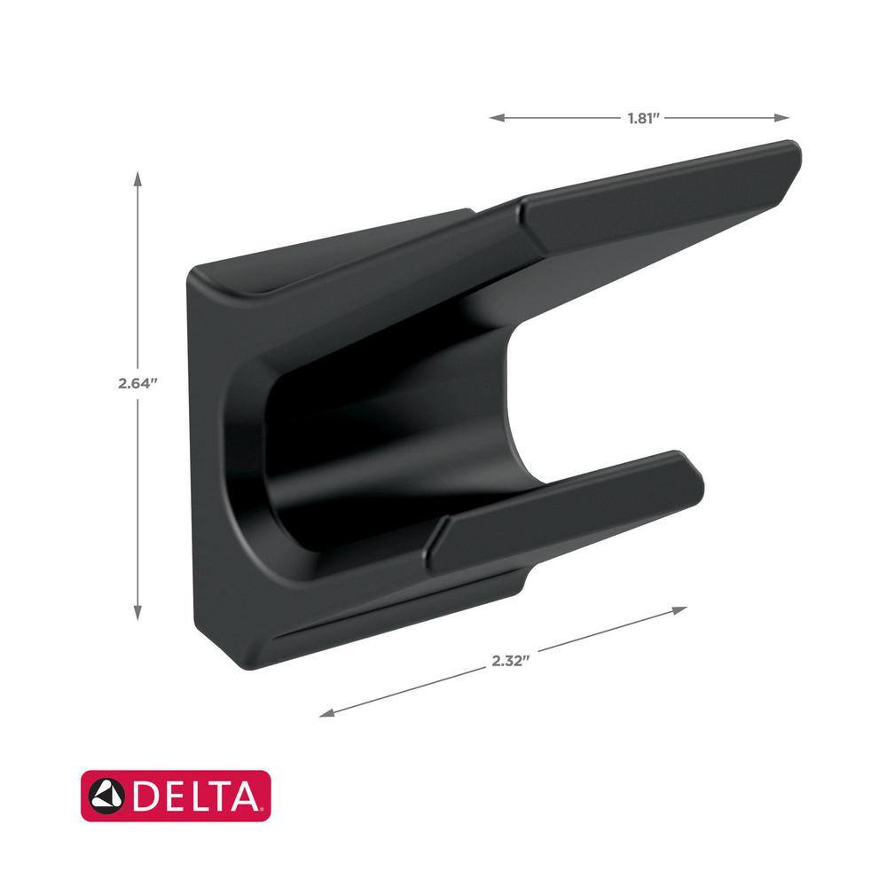 Delta Pivotal Double Towel Hook in Matte Black 79936-BL