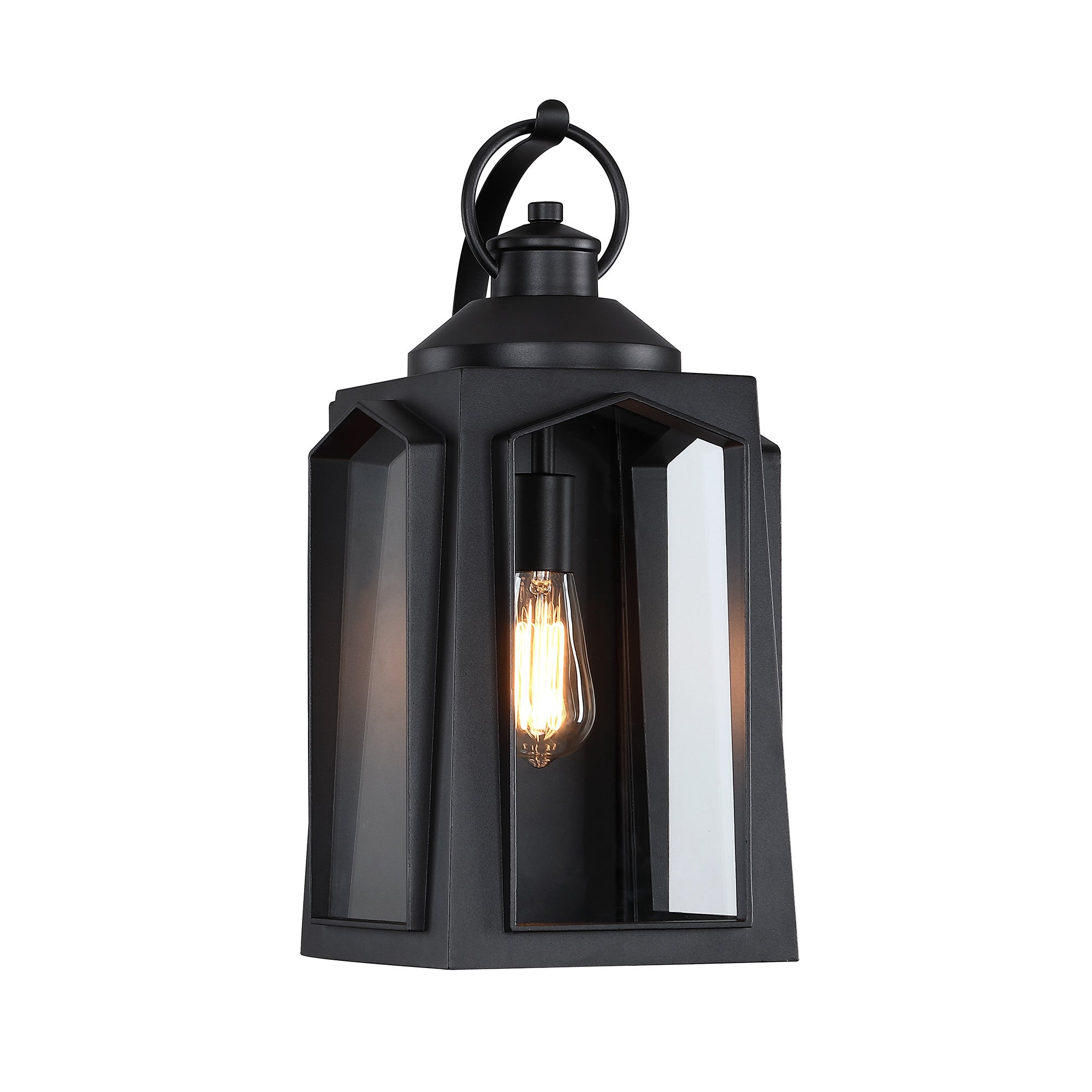 1-light outdoor wall light with clear glass and black finish，1*E26 Shopping - The Best Deals on Outdoor Wall Lanterns | 40356619