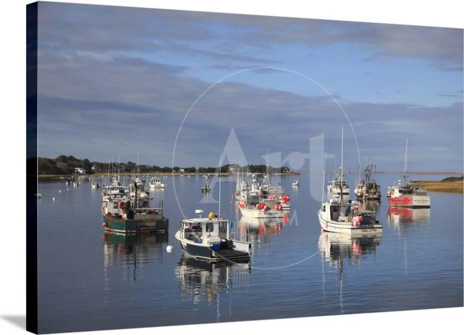 Fishing Boats， Harbor， Chatham， Cape Cod， Massachusetts， New England， Usa， Scenic Transportation World Culture Stretched Canvas Wall Art by Wendy Connett Sold by ArtCom