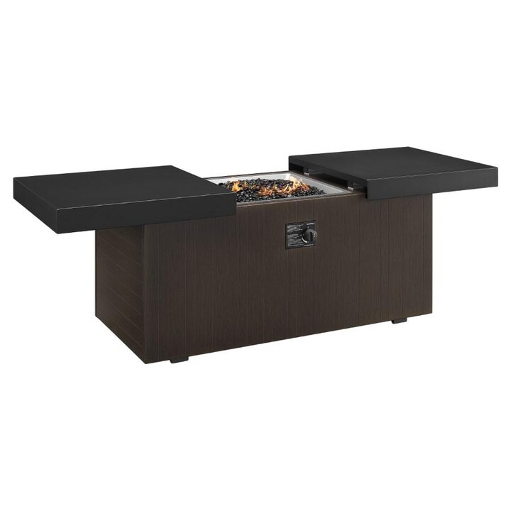 Plank and Hide 24 Inch x 48 Inch Rectangle Functional Propane Firepit