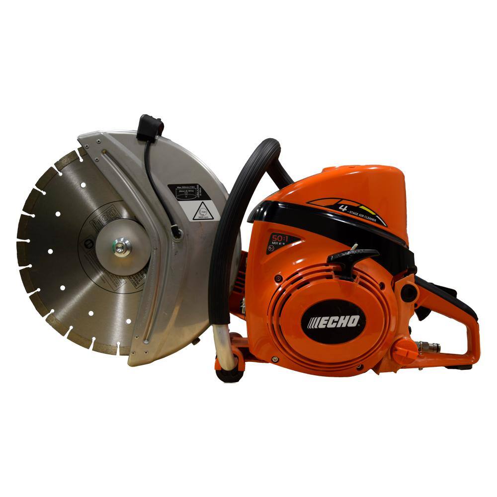 ECHO 14 in. 73.5 cc 2-Stroke Gas Concrete Masonry Pro Cut-Off Saw with Decompression Valve and Abrasive Blade and Water Valve CSG-7410-14