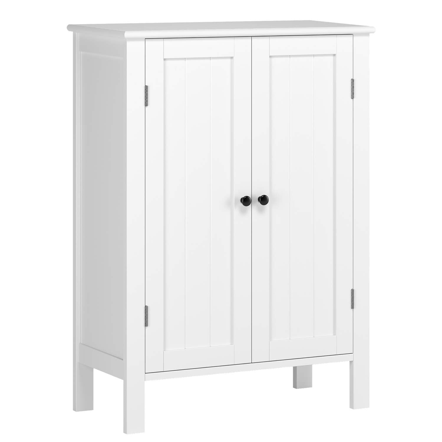 Homfa Bathroom Storage Floor Cabinet, Freestanding White Cabinet with Doors and Shelves