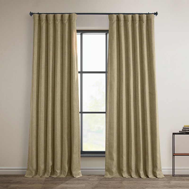 EFF Faux Linen Blackout Window Curtain