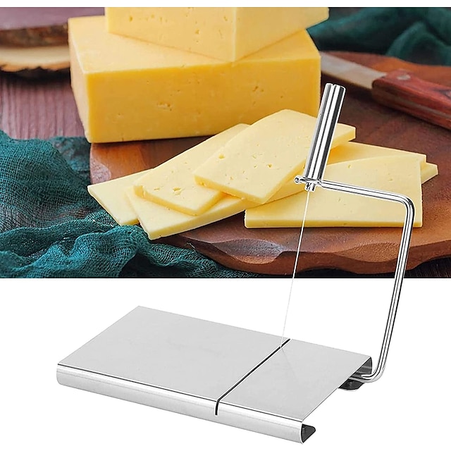 Cheese Slicer, Stainless Steel Cheese Slicer Household ham Cheese Slicer Cheese Slitter Kitchen Tools Steel Wire Cheese Slicer for Soft Cheese