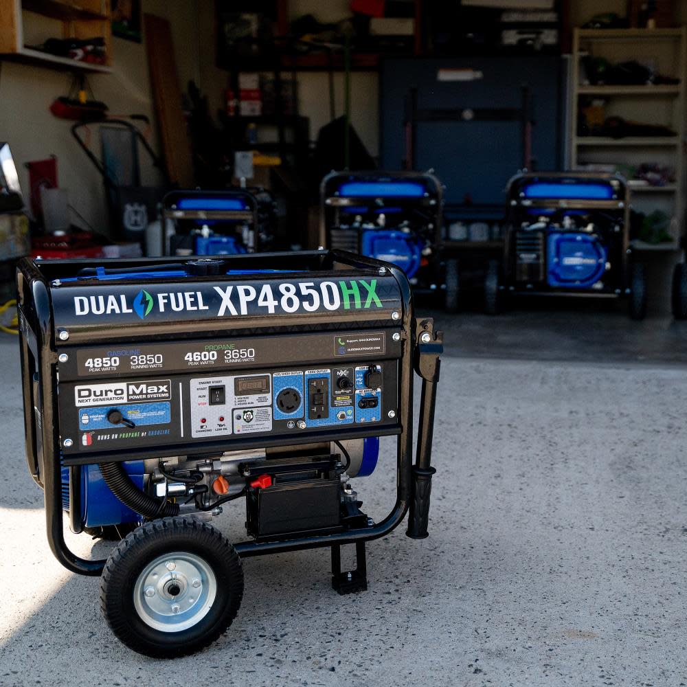 DuroMax Generator Dual Fuel Gas Propane Portable with CO Alert 4850 Watt ;