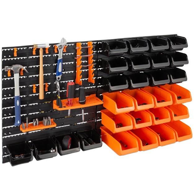 Best Choice Products 38x21 25in 44 piece Wall Mounted Garage Storage Rack Tool Organizer W 110lb Capacity