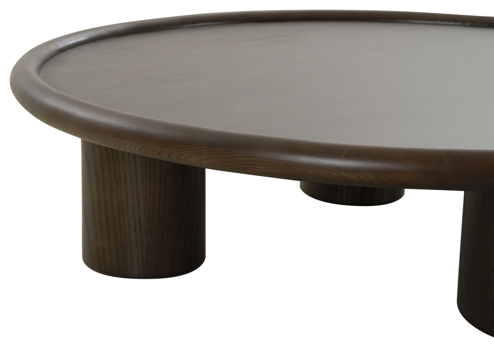 Strauss Contemporary Brown Ash Round Coffee Table   Transitional   Coffee Tables   by Vig Furniture Inc.  Houzz