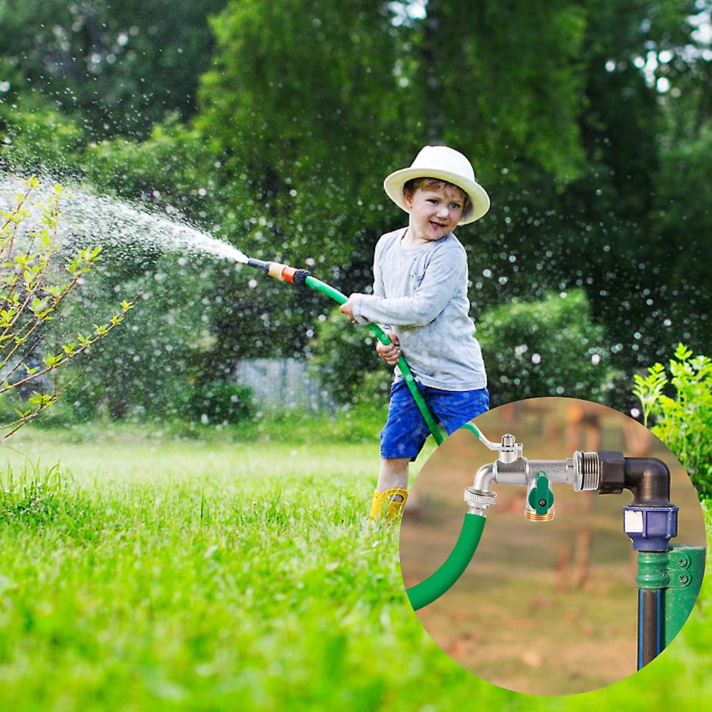 1 Inch Garden Lever Tap With Thicken Outlet Valve Detachable For Garden Drinking Water Farm Crops With Red Handle No.249176