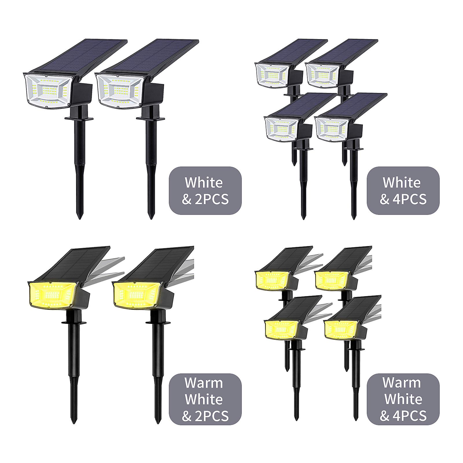 4pcs Led Solar Spotlight Adjustable 2 In 1 Landscape Stake Lights Wall Light Waterproof Outdoor Lights For Wedding Party Yard Walkway Patio Decoration