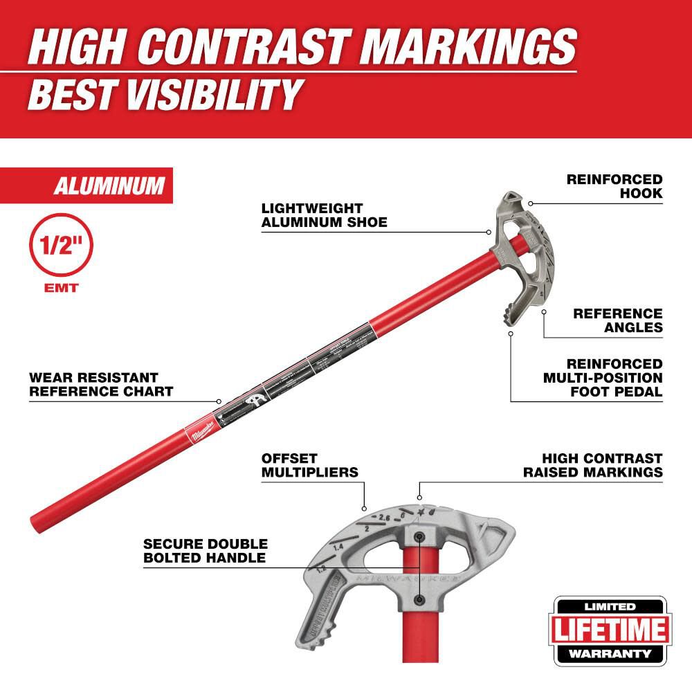 Milwaukee 1/2 in. Aluminum Conduit Bender 48-22-4070 from Milwaukee