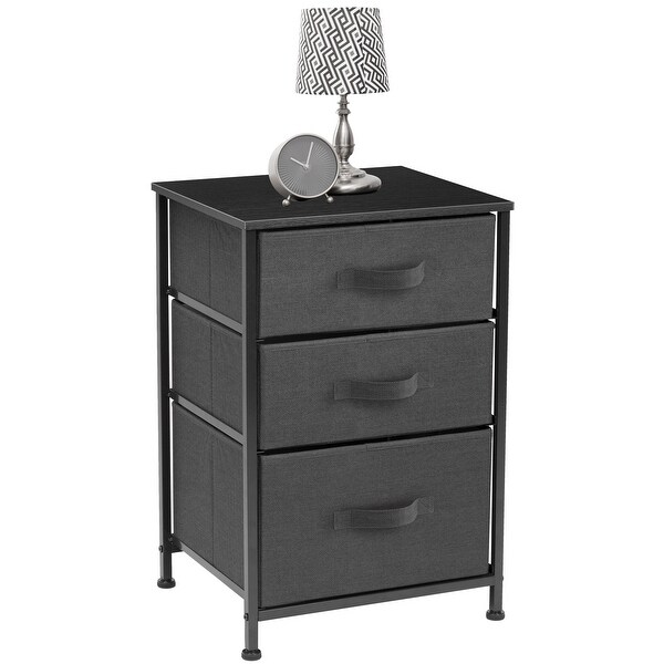 Nightstand 3-Drawer Shelf Storage Bedroom Furniture and End Table Chest - - 30821845