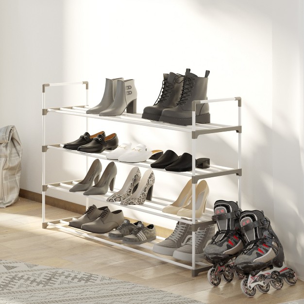 Home complete 4 tier Shoe Rack For 20 Pairs White