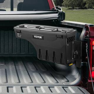 VEVOR 28 in. ABS Truck Bed Storage Box 6.6 Gal. Passenger Side Truck Tool Box with Padlock for Dodge Ram 1500 2019-2023 Black KCLJGDODGERAMO9XUV0