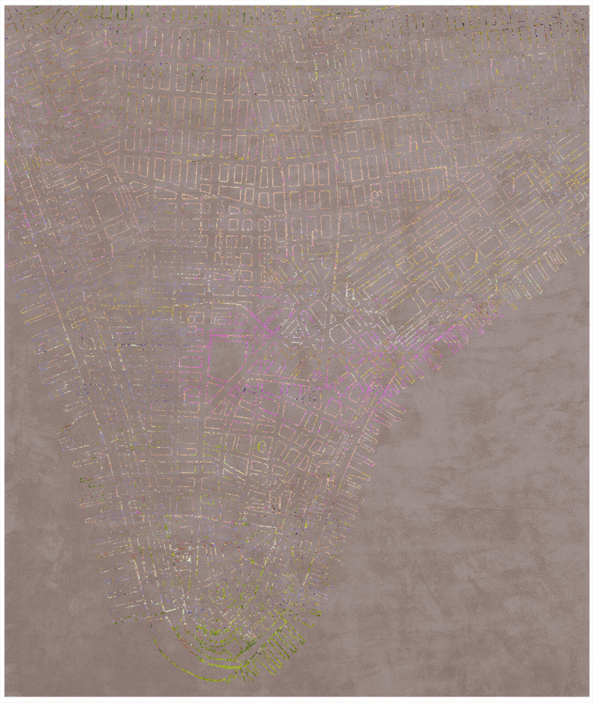 Lower Manhattan Neon Edit Hand Knotted Rug in Assorted Colors design by Second Studio