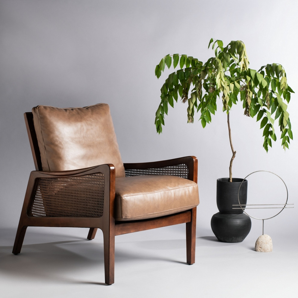 Secora Wood Frame Accent Chair Dark Brown   Modern   Armchairs And Accent Chairs   by Virgil Stanis Design  Houzz